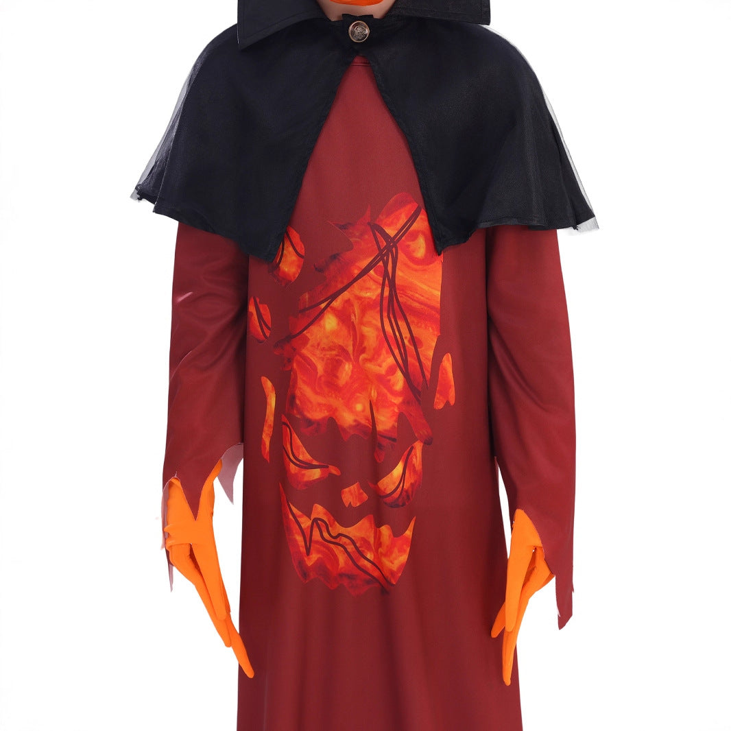 Children's Halloween costume party demon pumpkin costume dress up cosplay performance costume