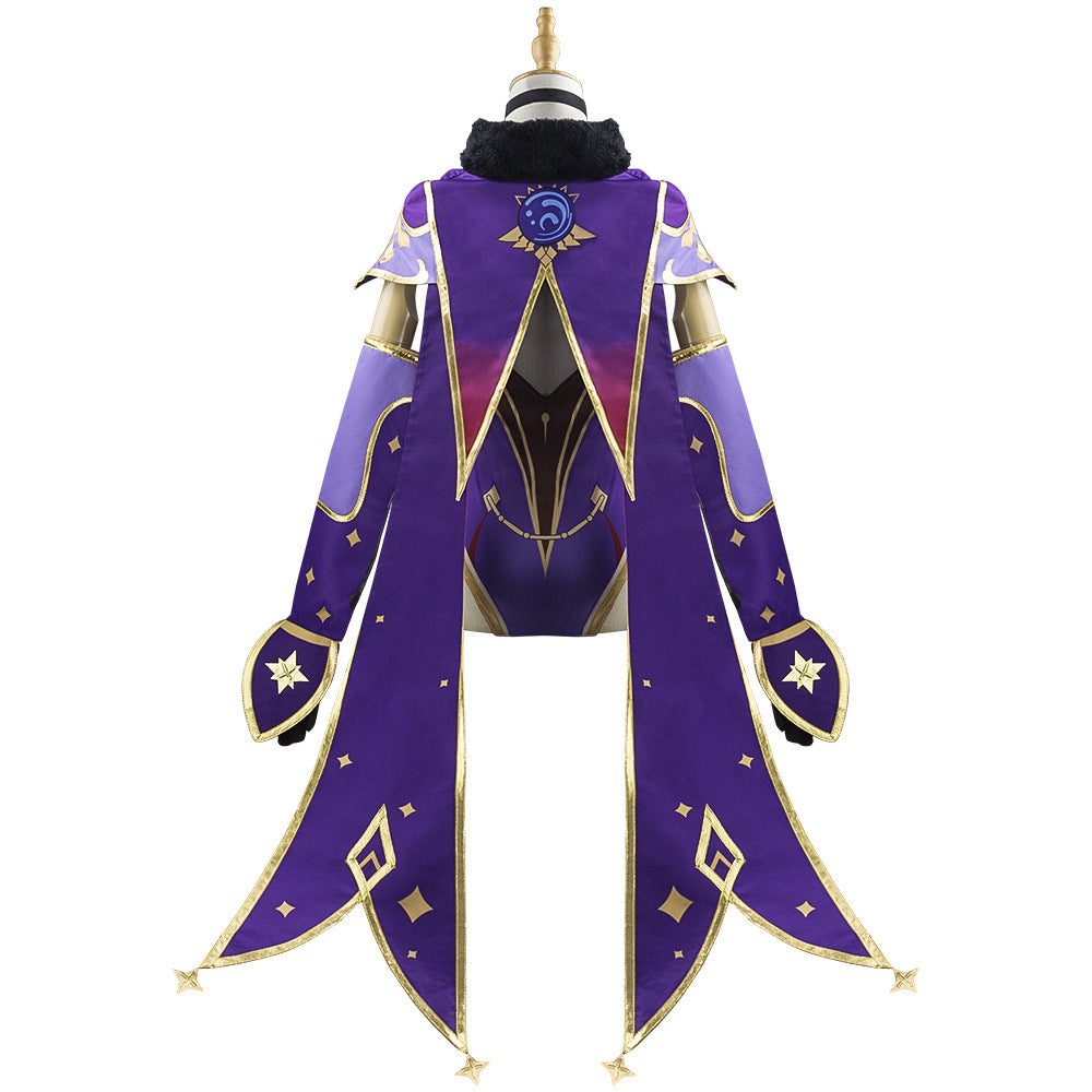 Copy of in Stock S-XL Mona Genshin Impact Cosplay Costume Wig Hat Anime Sexy Jumpsuit Halloween Carnival Party Outfits for Women