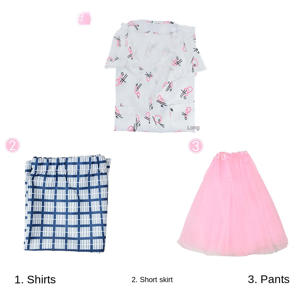 Detective Plane Head cosplay costume Ace Ventura pink dress full set cosplay costume Halloween costume