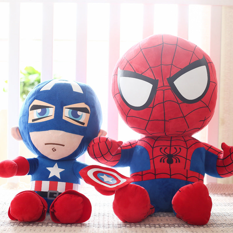 Avengers doll hero plush toy prize claw doll Spider-Man Iron Man Captain America doll