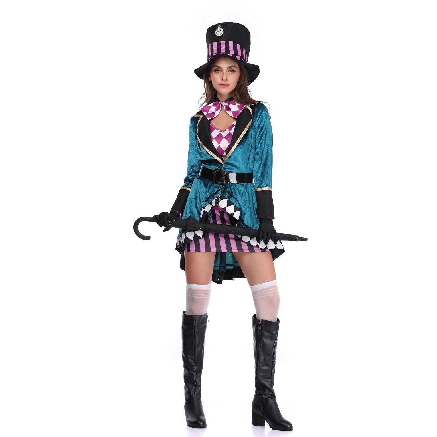 Cosplay Costume Alice in Wonderland Halloween Costume Mad Hatter Women's Adult Magic Wizard Performance Costume Role Play