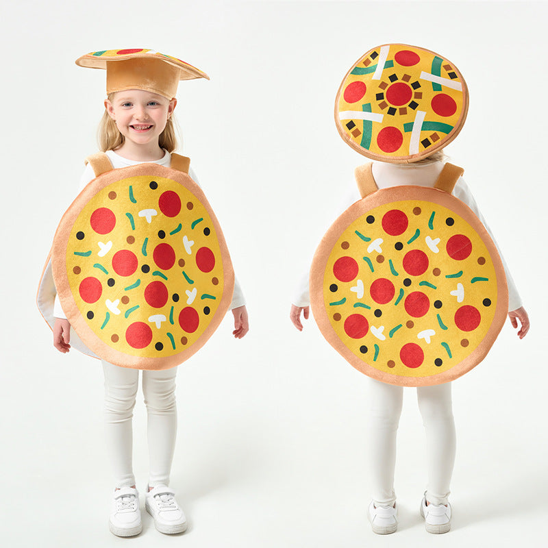 Funny Pizza Costume Creative Food Performance Outfit Children's Stage Costume