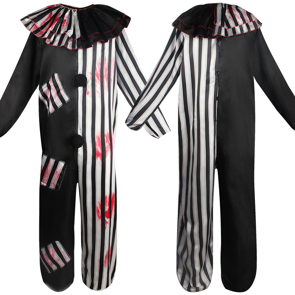 Evil Clown Cosplay Costume Clown Stage Prop Performance Costume Halloween Clown Costume