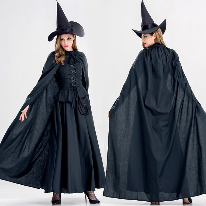 Halloween witch costume female adult cos costume Black Horror witch masquerade theme party costume
