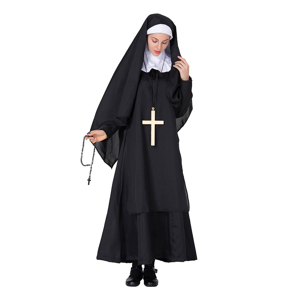 Fashion Style Religious Theme  Long Sleeve  Holy Mother Mary Costume  Full-Length Dress  Performance Costume
