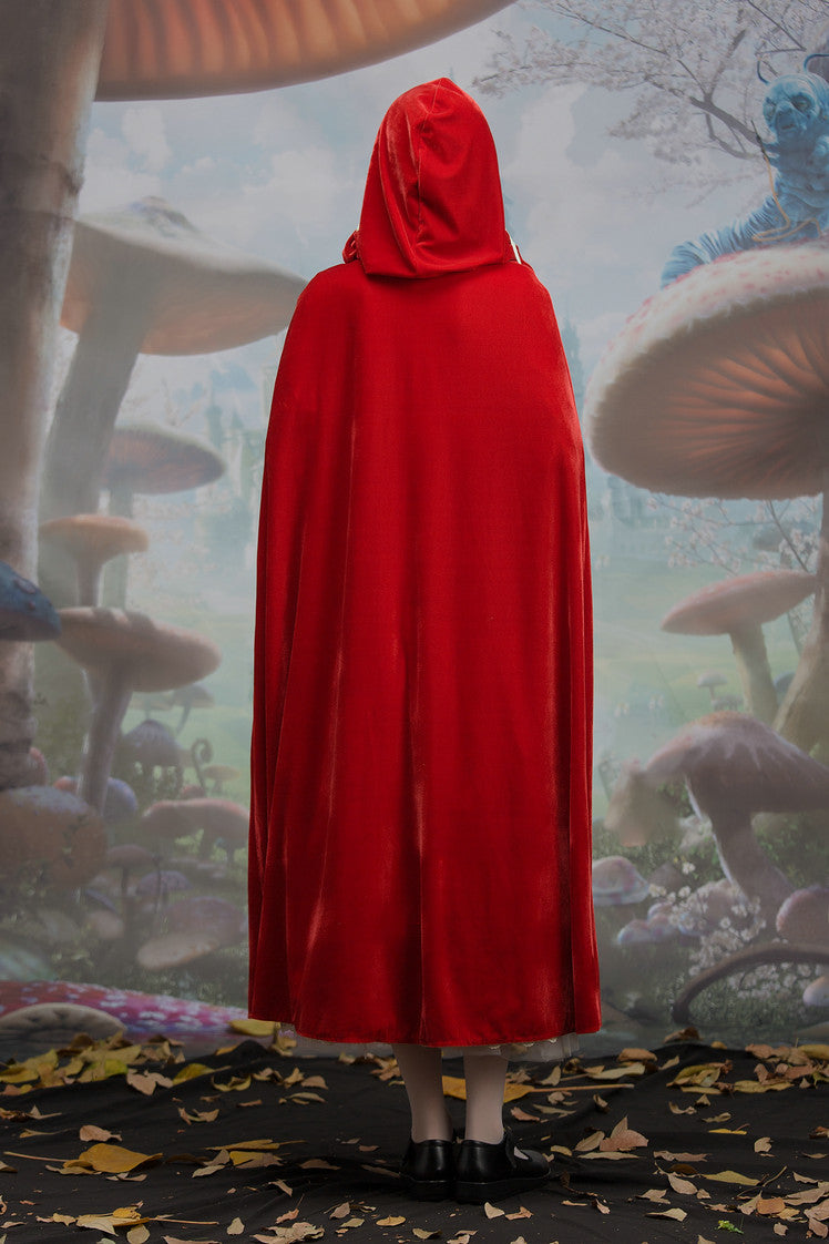 Halloween costume gorgeous Little Red Riding Hood floral long dress cosplay maid costume role-playing costume
