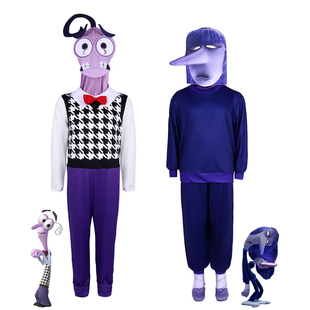 Inside Out 2 Cosplay  Anime Cartoon Character Joy Anxiety Costume For Adult Kids Halloween Dance wear Cosplay Costume Mask