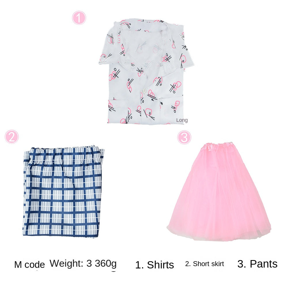 Detective Plane Head cosplay costume Ace Ventura pink dress full set cosplay costume Halloween costume