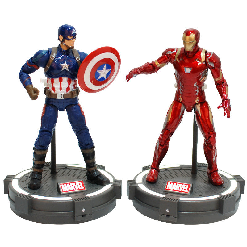 Zhongdong genuine Marvel series Avengers 3 doll 7-inch doll with luminous deck base display rack