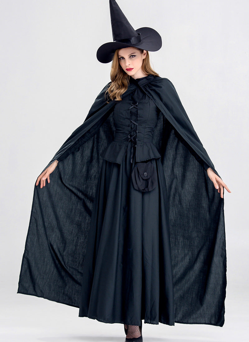 Halloween witch costume female adult cos costume Black Horror witch masquerade theme party costume