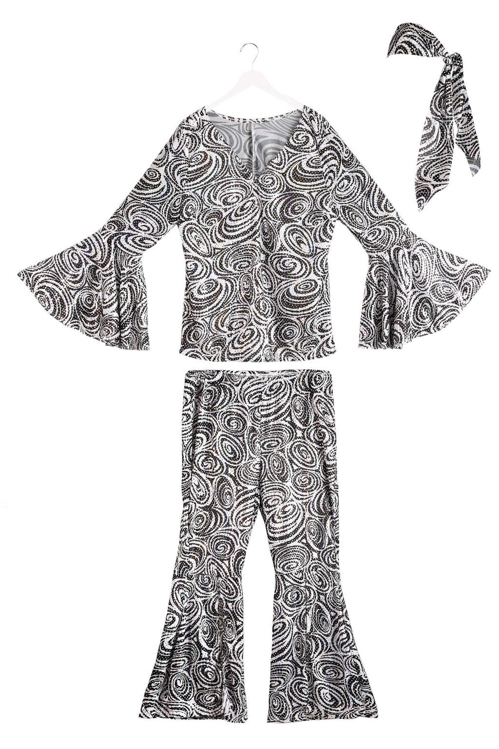 Foxy Lady Disco Costume - Women's 70s Retro Outfit with Bell Bottoms