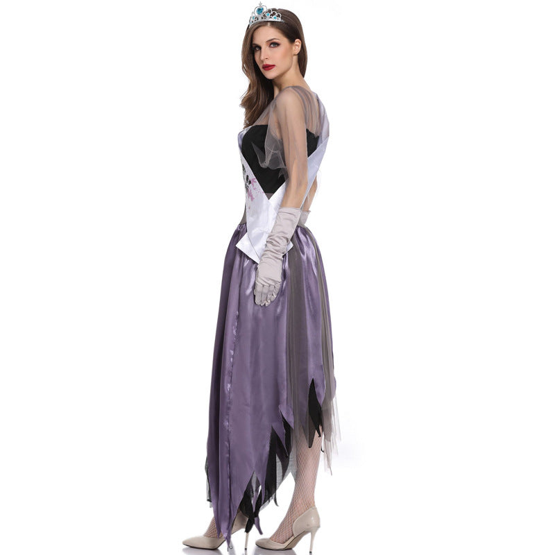 ZOM QUEEN Halloween Costume Vampire Bride Dress