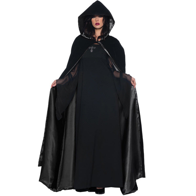 Halloween Witch Cape Queen Vampire Robe