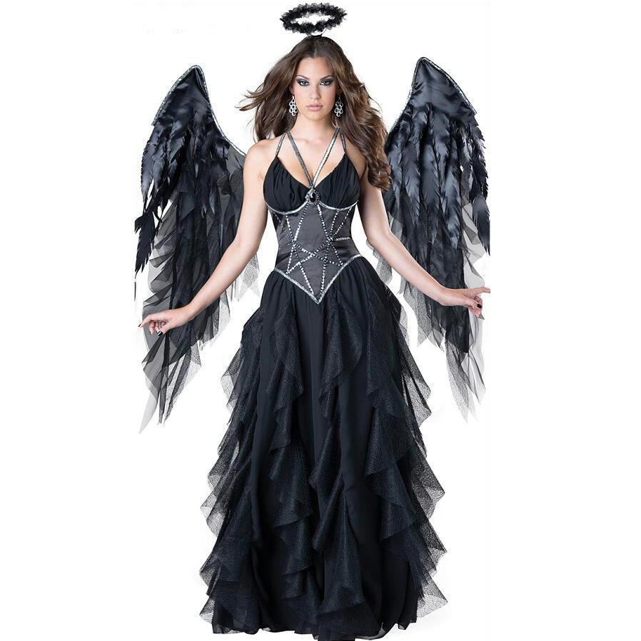 M-XL Halloween Vampire Dark Angel Costume