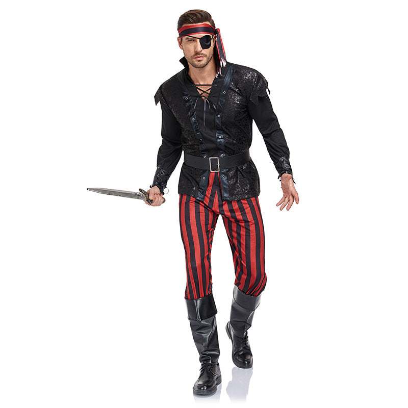 Pirate Costume Halloween Costume Pirate Cosplay Devil Performance Caribbean Pirate Jack Sparrow Stage Costume