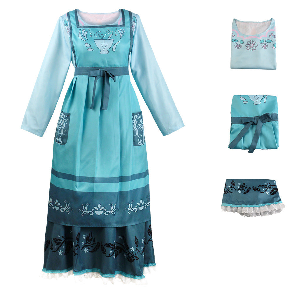 Halloween Encanto Cosplay Costume Mirabel's Mother Julieta Set Women's Costume Performance Dress