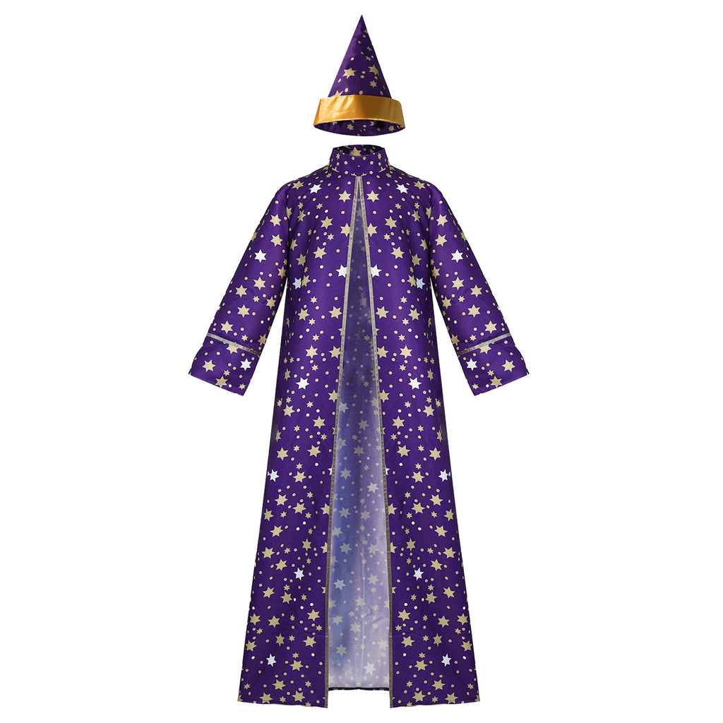 Halloween Magician Star Moon Wizard Cosplay Costume Magic Robe Star Moon Wizard COS Performance Costume
