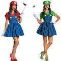 Halloween Super Mario Costume Game Mario Outfit Overalls Cosplay Plumber Costume