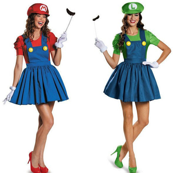 Halloween Super Mario Costume Game Mario Outfit Overalls Cosplay Plumber Costume