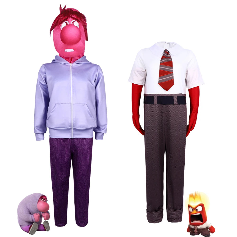 Inside Out 2 Cosplay  Anime Cartoon Character Joy Anxiety Costume For Adult Kids Halloween Dance wear Cosplay Costume Mask