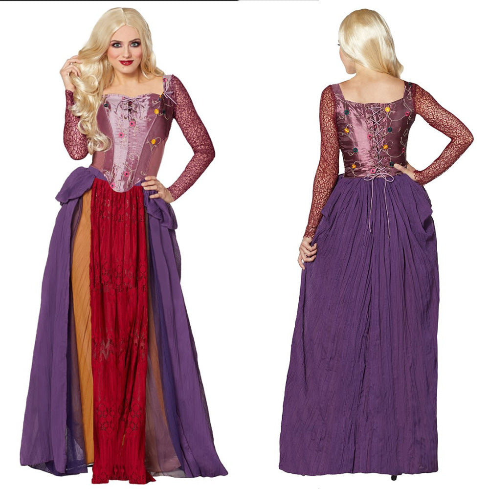 Halloween Costume New Cosplay Witchy Madness Fred Dress Medieval Princess Long Dress Performance Costume