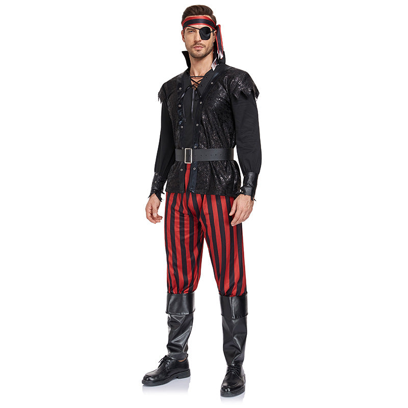 Copy of Pirate Costume Halloween Costume Pirate Cosplay Devil Performance Caribbean Pirate Jack Sparrow Stage Costume