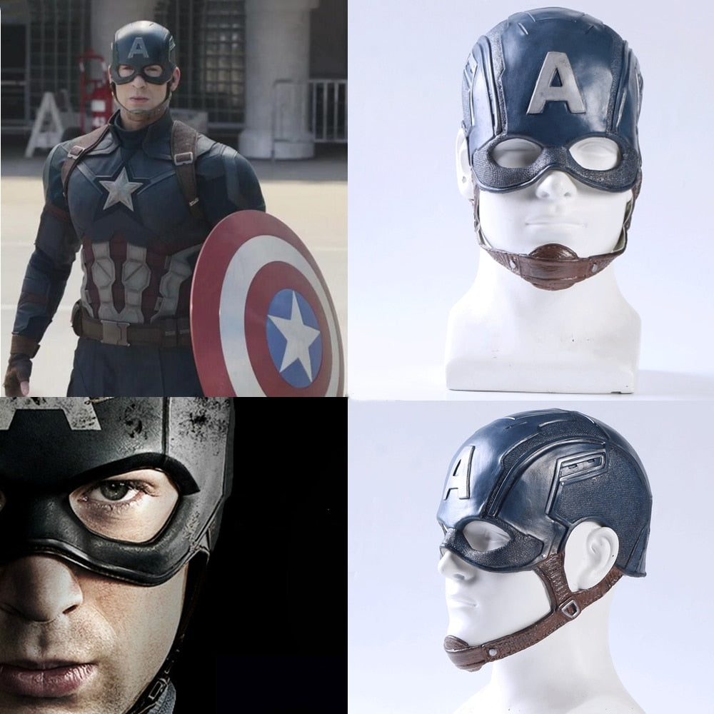 Captain America Cap Latex Simulation Cos Mask