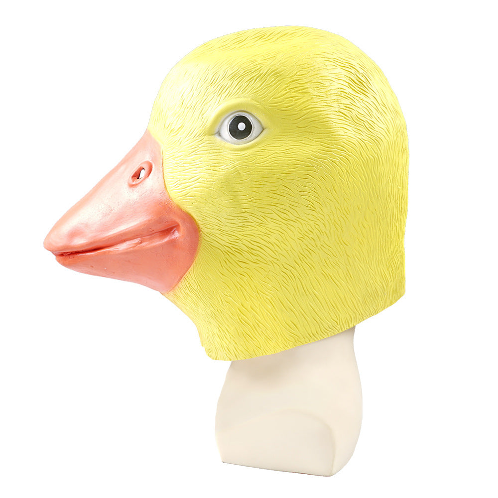 Latex duck mask Little yellow duck dance mask Halloween animal mask goose head cover cosplay props
