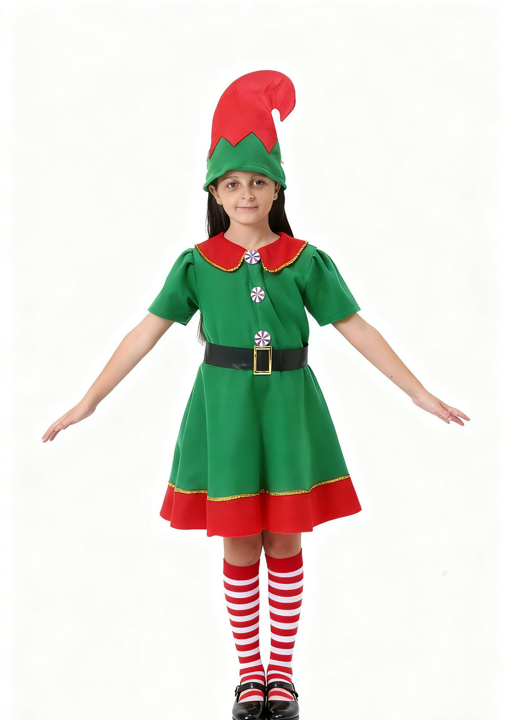 Halloween Costume Christmas Girl Green Elf Cosplay Costume Kindergarten Stage Performance Costume Ready Stock