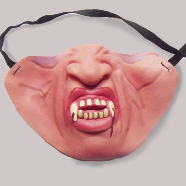 Funny Adult Party Mask Latex Clown Cosplay Half Face Horrible Scary Masks Masquerade Halloween Party Decor Halloween
