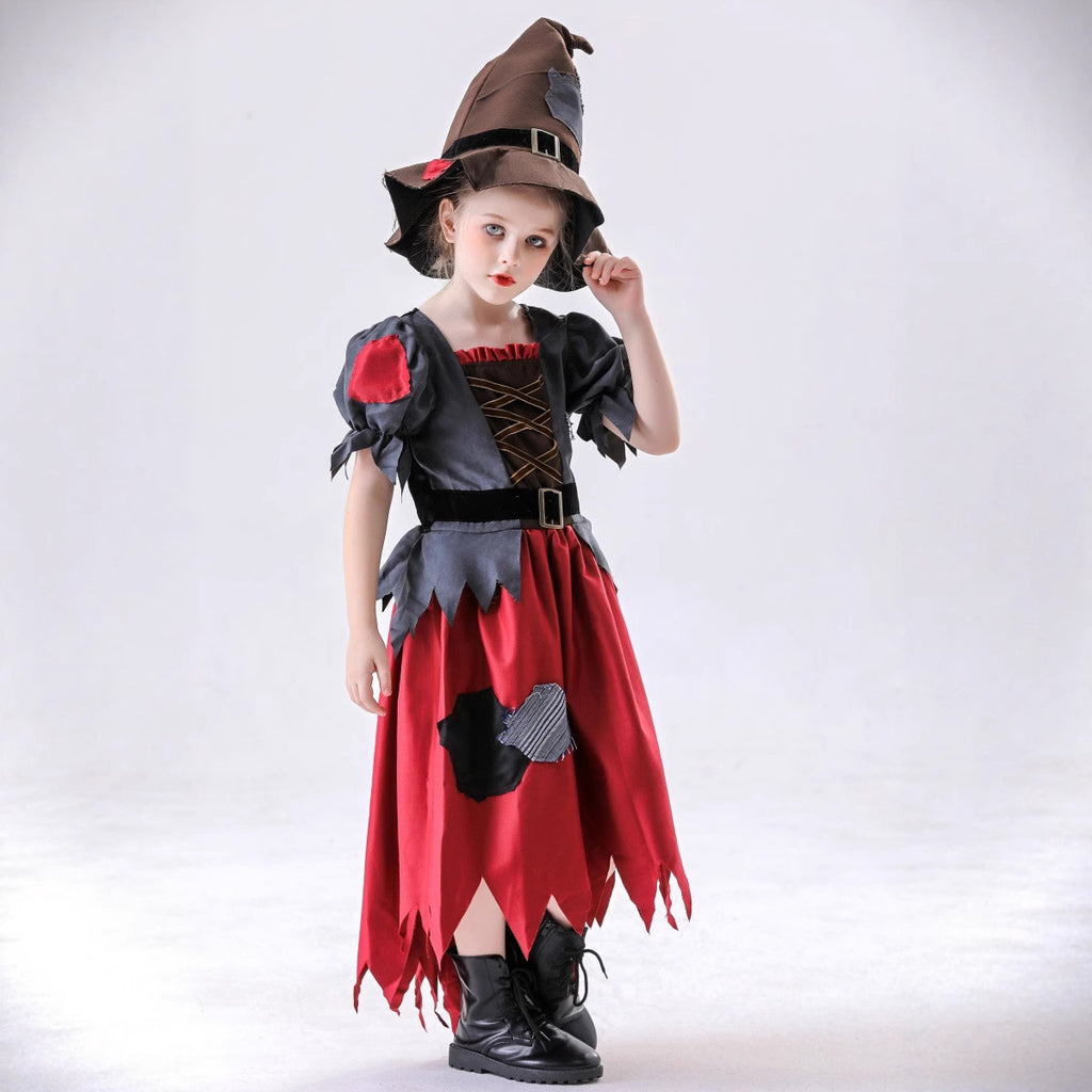 Halloween Costume Cosplay Children's Witch Dress Vampire Witch Costume for Party