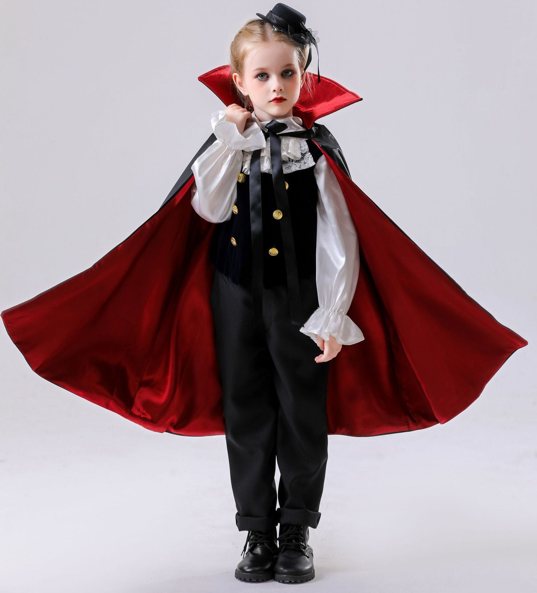 Copy of Halloween cosplay costume stage wear children's hooded cloak cape, Grim Reaper vampire
