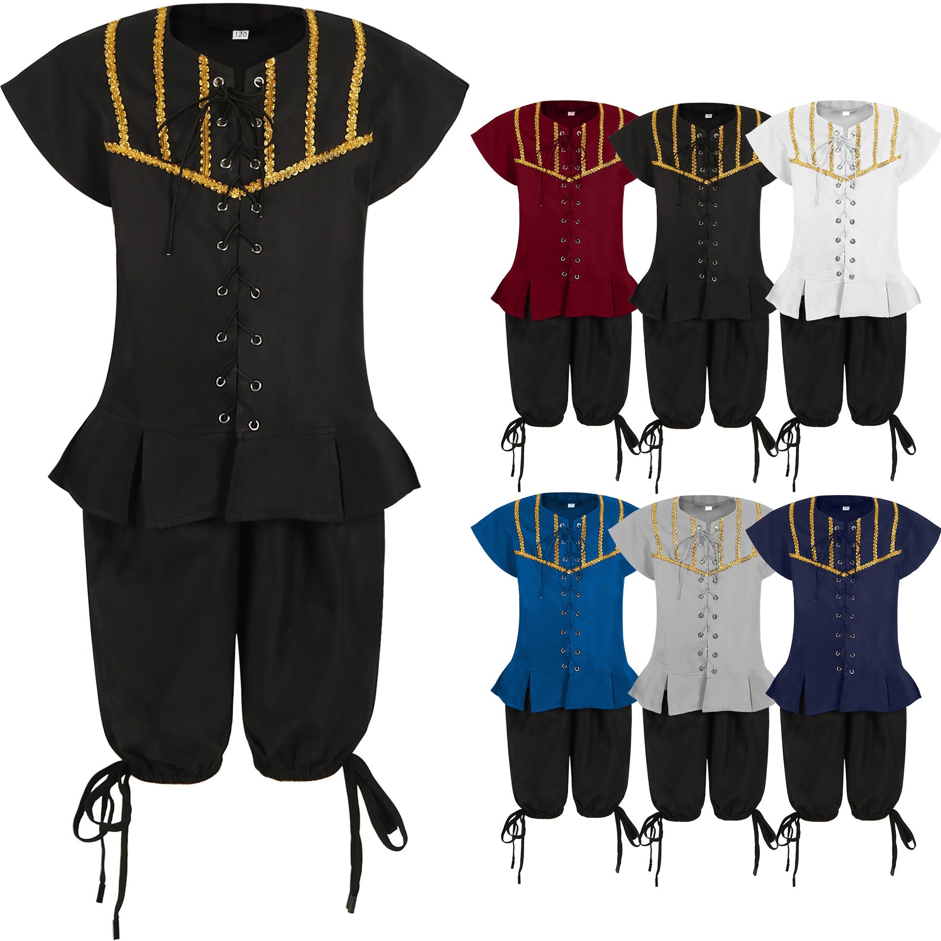 Halloween costume party cosplay Halloween children's pirate costume Caribbean pirate performance costume