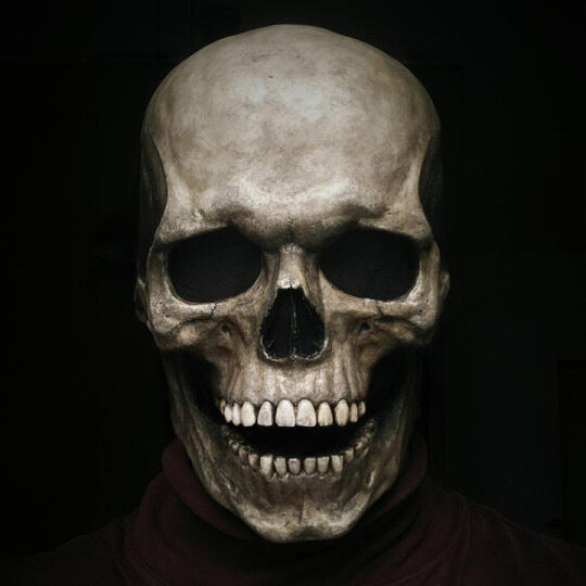 Full Head Skull Mask Halloween Horror Skull Movable Jaw Latex Mask