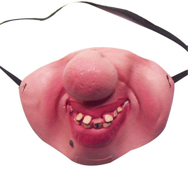 Funny Adult Party Mask Latex Clown Cosplay Half Face Horrible Scary Masks Masquerade Halloween Party Decor Halloween