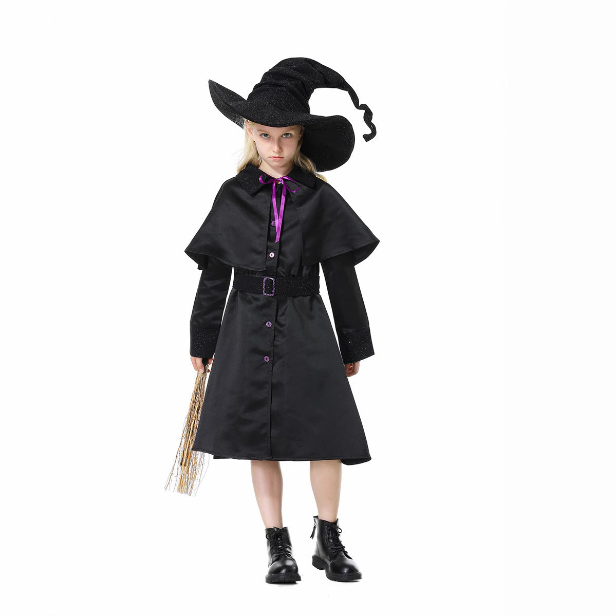 Halloween Costume Long Robe Wizard Witch Performance Costume Witch Parent-Child Outfit