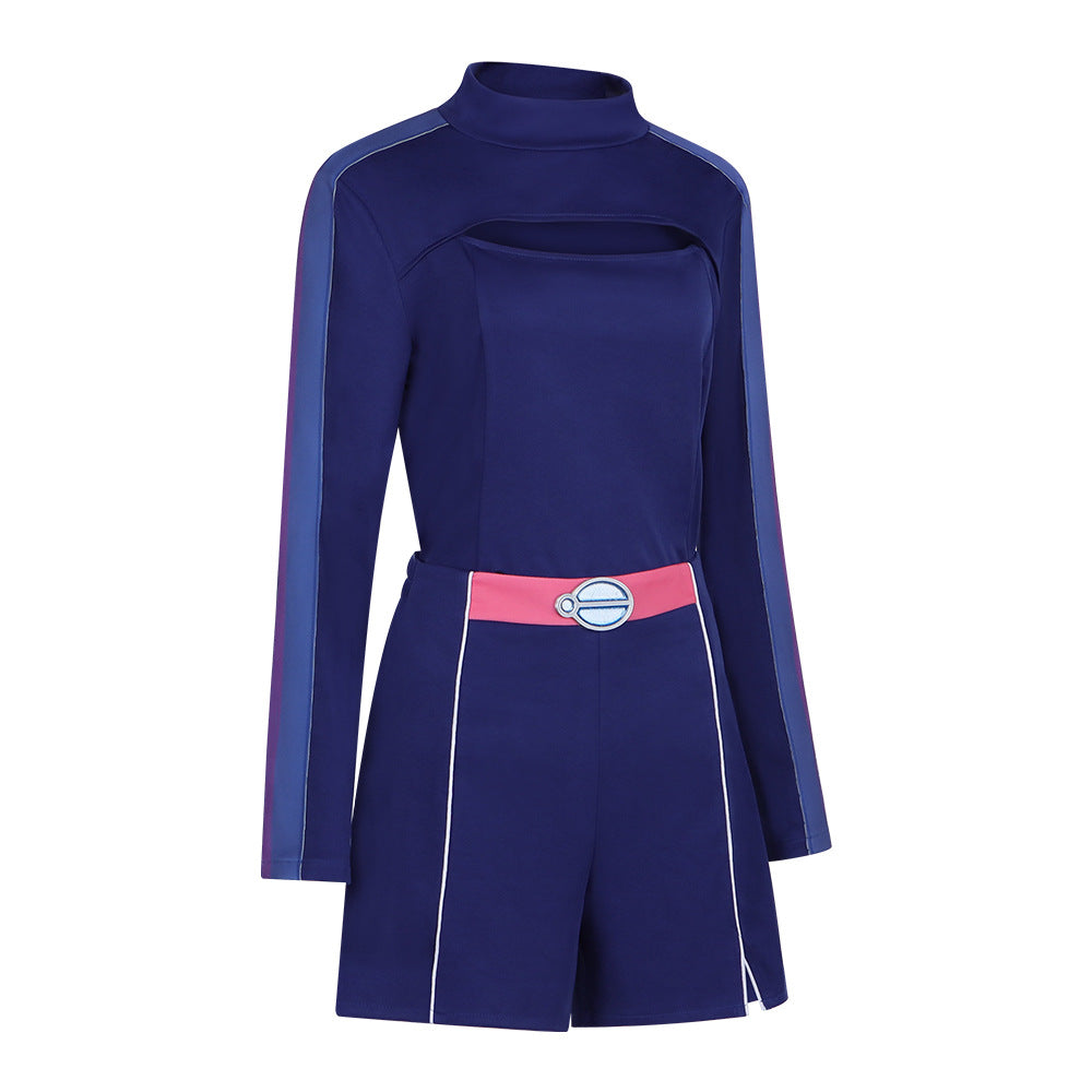 Zombie High School Cosplay Costume Addison Blue Long Sleeve Outfit Role Play Costume Halloween Costume