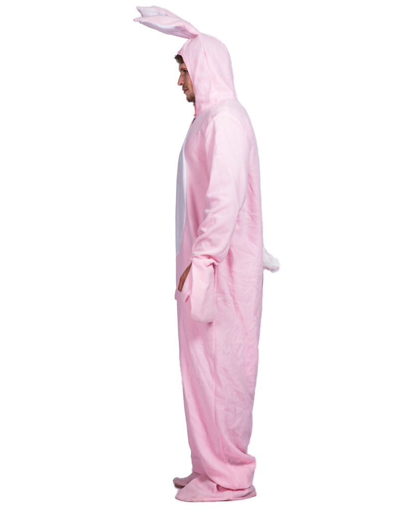 Cute Bunny Outfit Halloween Stage Props Costume Pink Rabbit Costume Adult Animal Pajamas