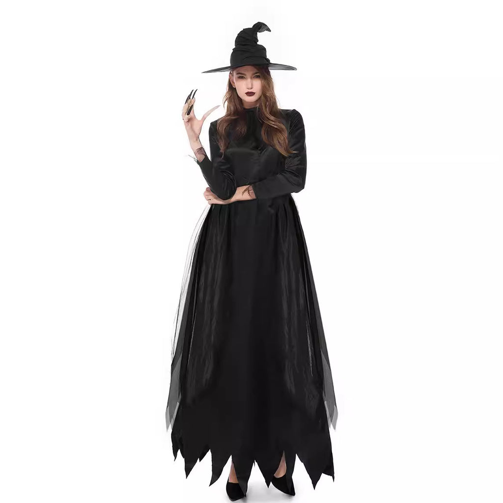 Halloween Black Devil Costume Christmas Witch Costume Vampire Cosplay Uniform Party Performance Dress Size Options