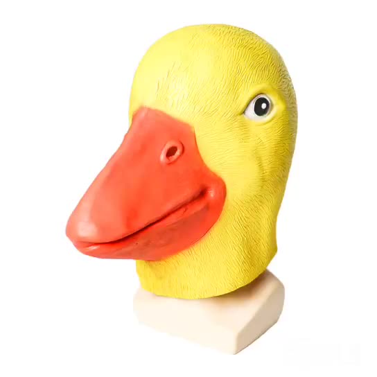 Latex duck mask Little yellow duck dance mask Halloween animal mask goose head cover cosplay props
