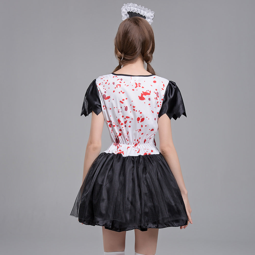Halloween costume adult female horror print cosplay dance performance costume