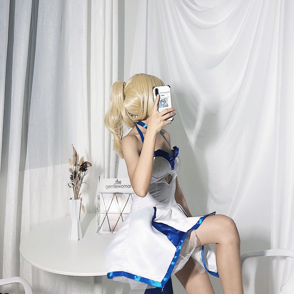 Type Moon 10th Anniversary Cosplay Costume Saber Cosplay Costume Saber Lily Strapless Sailor Costume