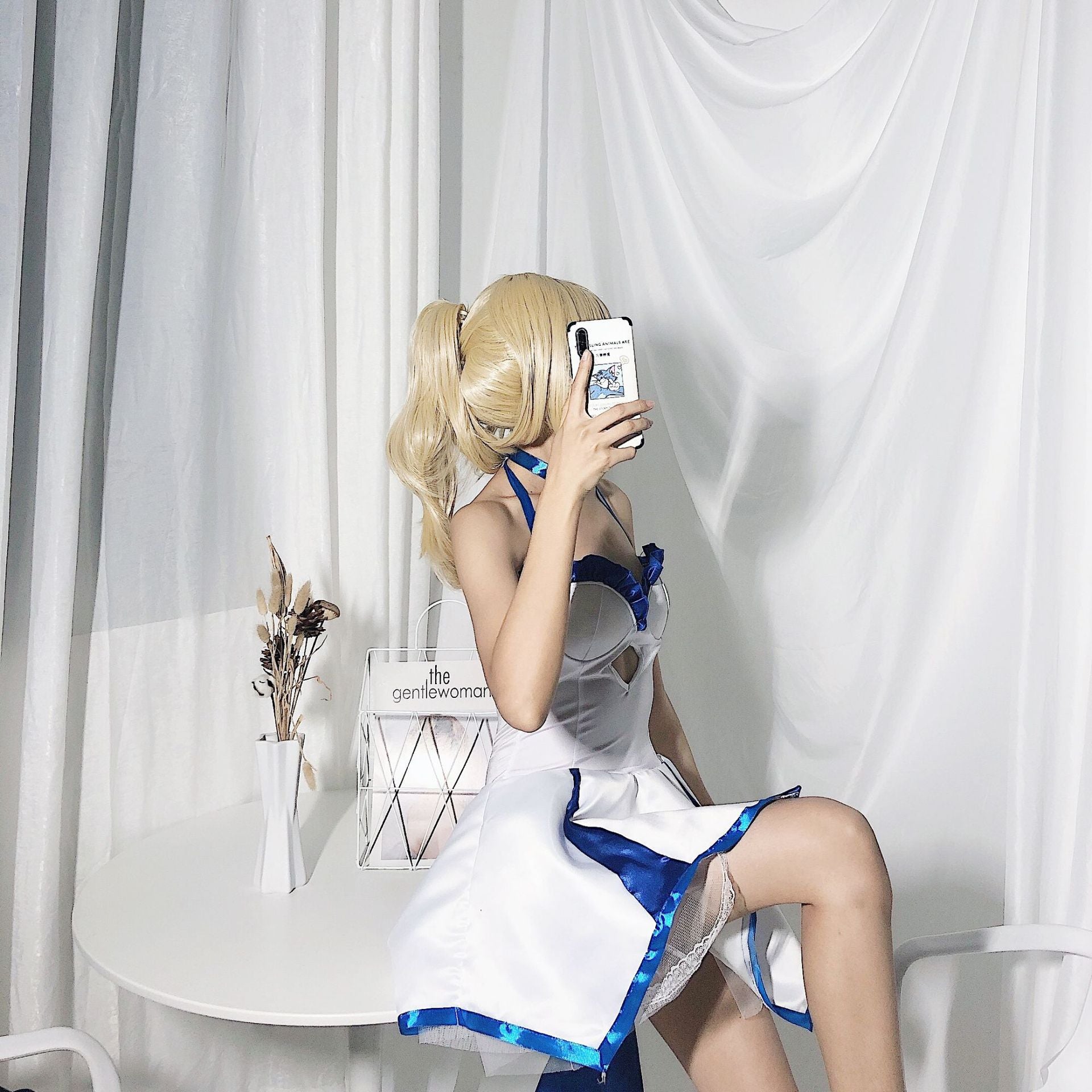 Type Moon 10th Anniversary Cosplay Costume Saber Cosplay Costume Saber Lily Strapless Sailor Costume