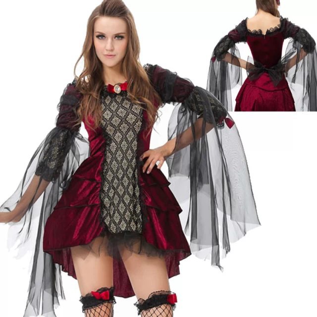 Vampire Costume Uniform Party Performance Outfit Christmas Costume Halloween Costume Witch Costume Gothic Queen Style Dress