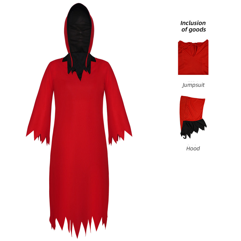 Halloween Cosplay Costume Red Devil Grim Reaper Party Prop Costume Cosplay Stage Performance Clothing