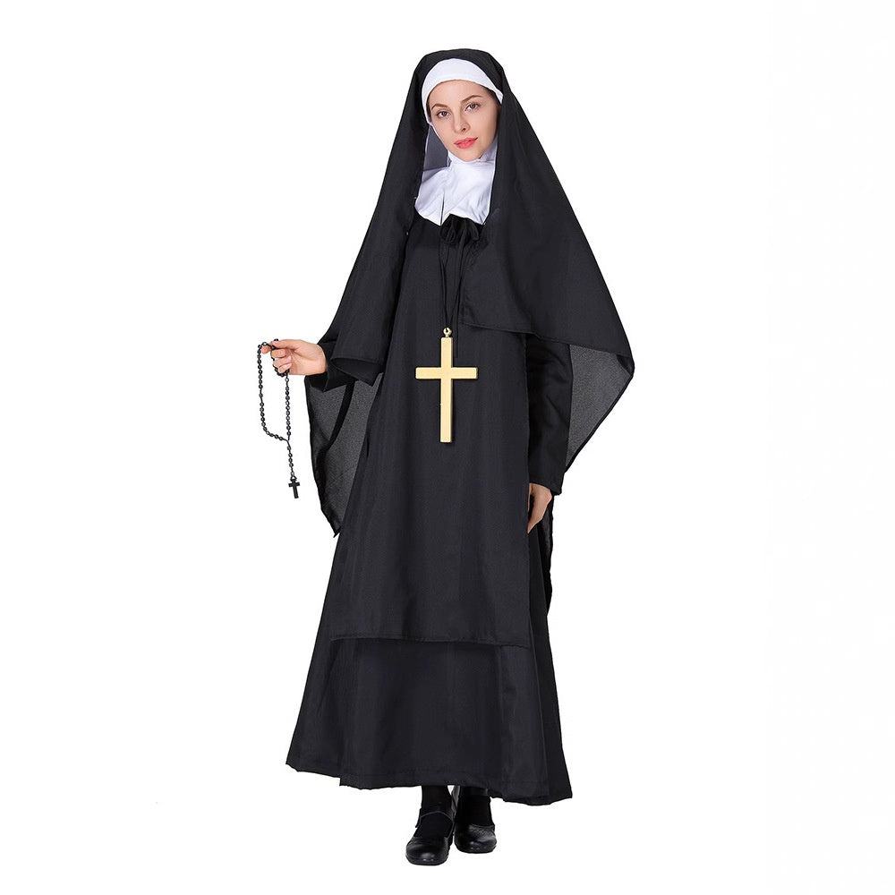 Fashion Style Religious Theme  Long Sleeve  Holy Mother Mary Costume  Full-Length Dress  Performance Costume