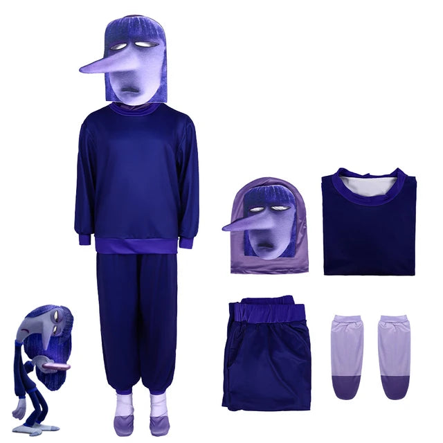 Inside Out 2 Cosplay  Anime Cartoon Character Joy Anxiety Costume For Adult Kids Halloween Dance wear Cosplay Costume Mask