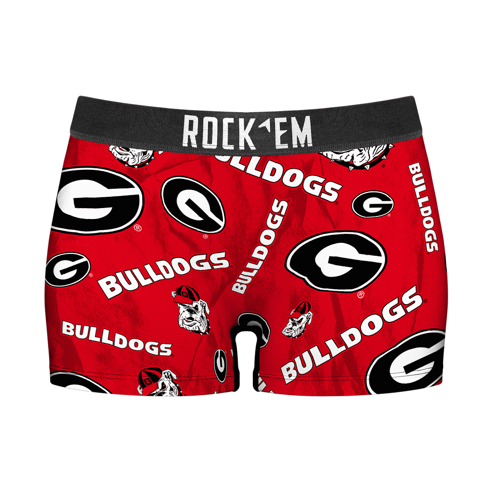 Women's Boy Shorts - Georgia Bulldogs  - Logo All-Over