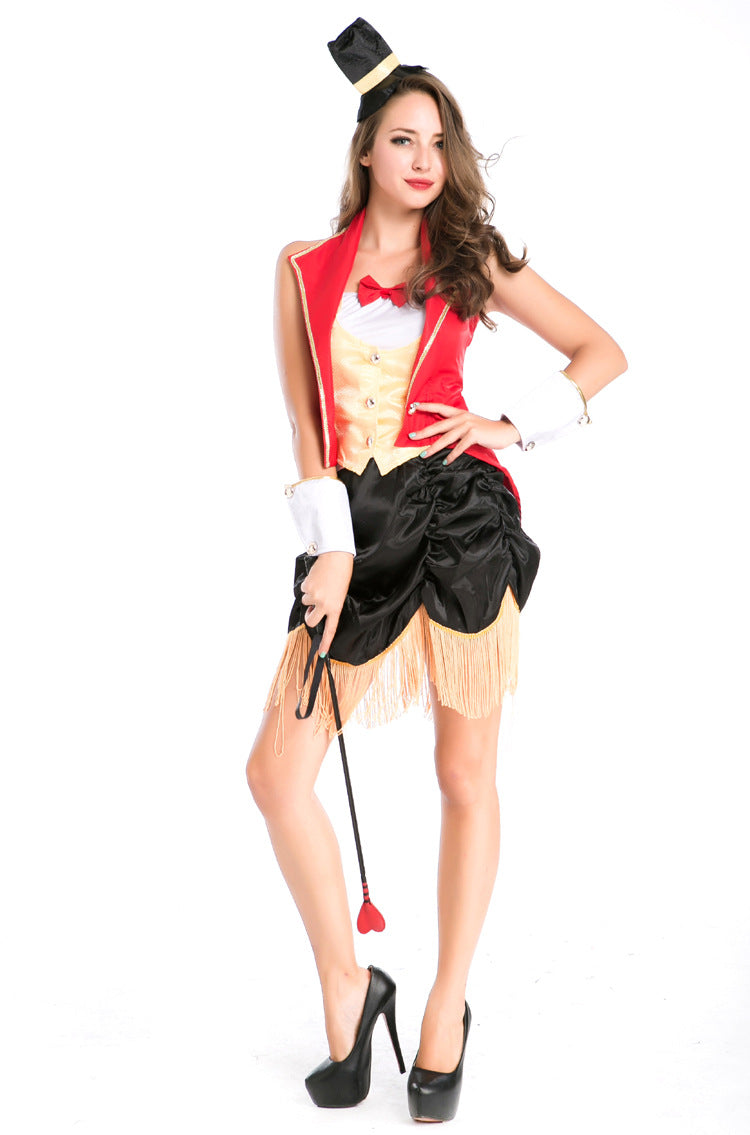 Halloween Cosplay Costume for Men and Women, Couple, British Tailcoat, Circus Animal Tamer Magician Costume