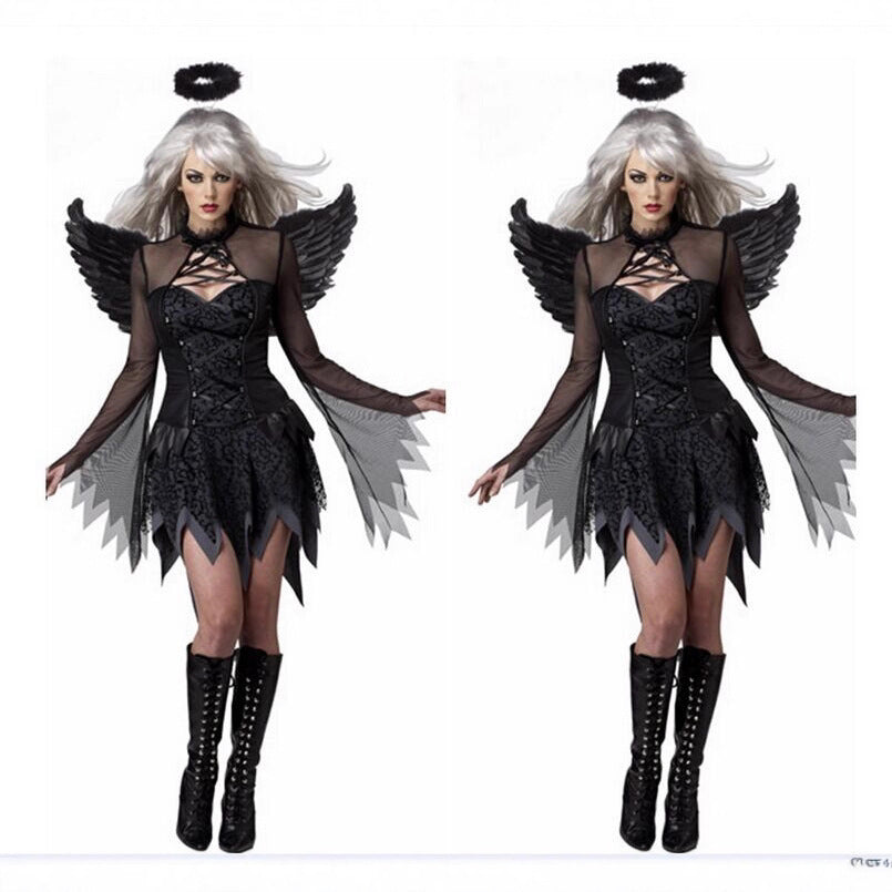 Angel of the Night New Movie Character Costume Halloween Role Play Devil Costume